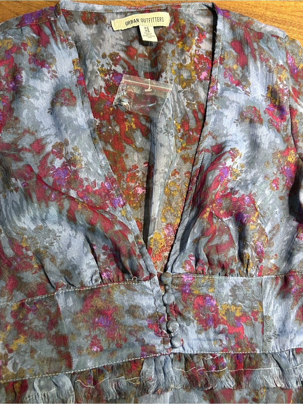 Urban Outfitters Florence Chiffon Watercolor Midi Dress - Picture 8 of 12